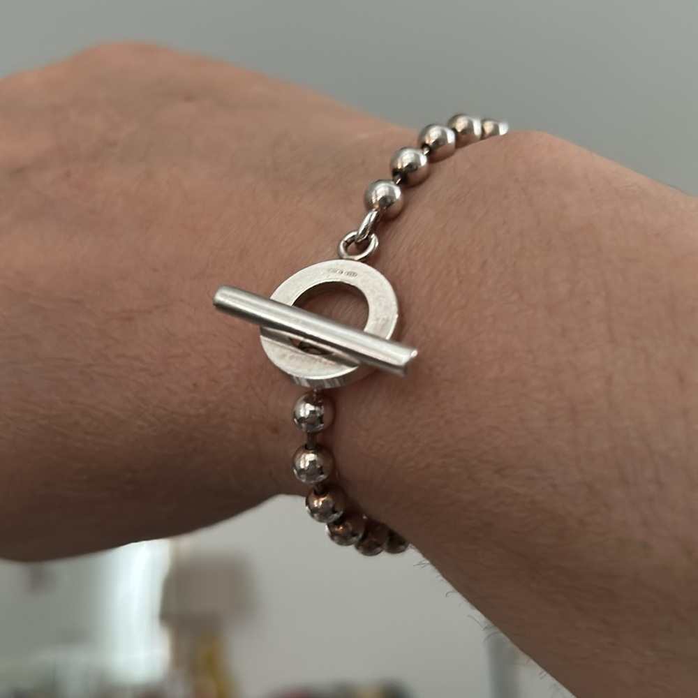 Gucci Ball Chain Bracelet SV925 14.8g 18.5cm length 5mm ball diameter Free S...